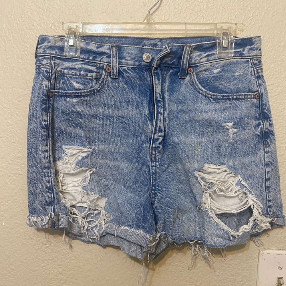 American Eagle Outfitters Distressed Blue Jean Shorts